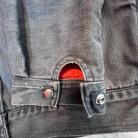 Vintage 80s dark grey and red denim jacket size Medium 8-10 - Picture 12 of 12